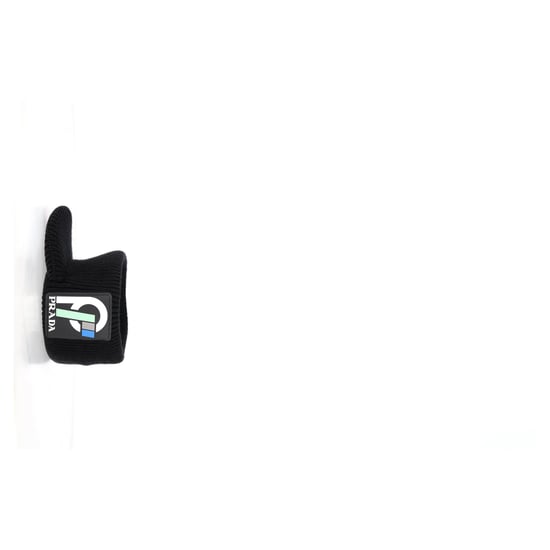 Prada Racing Logo Shaker Visor Cap Anthracite in Black Wool - Image 5