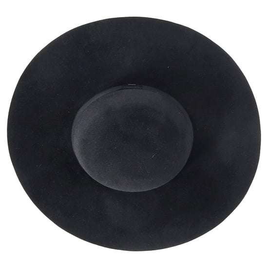 Saint Laurent Ribbon Band Flat Brim Hat in Black Wool - Image 3