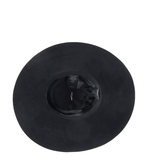 Saint Laurent Ribbon Band Flat Brim Hat in Black Wool - Image 6