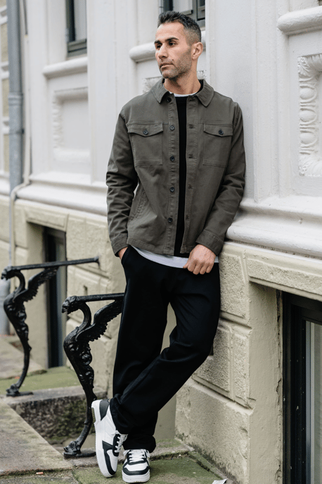 Twill overshirt - Donker olijfgroen - Image 5