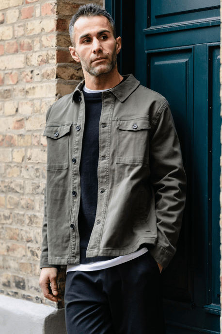 Twill overshirt - Donker olijfgroen - Image 6