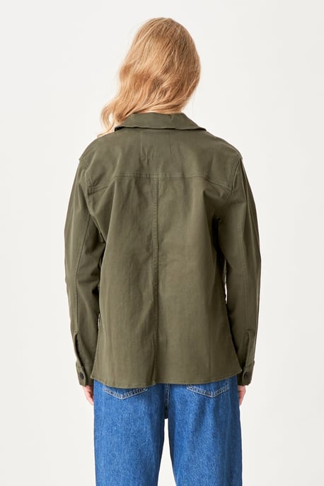 Twill Shacket - Donker olijfgroen - Image 4