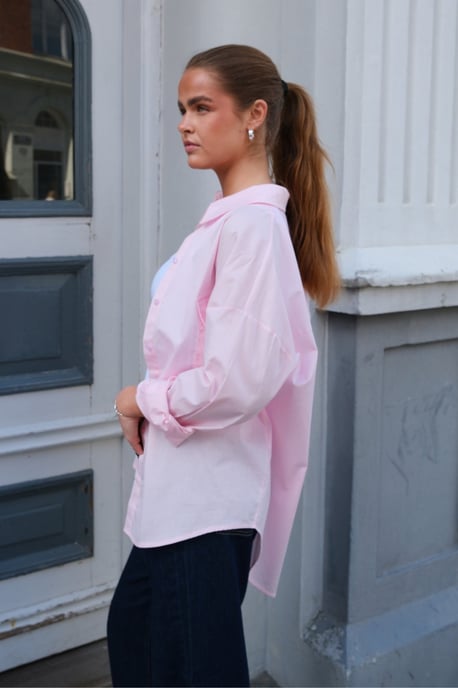 Clara oversized overhemd - roze - Image 3