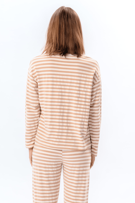 Gestript overhemd - Beige - Image 3