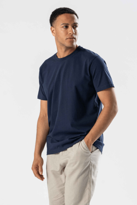 Normaal T-shirt - Marineblauw - Image 2