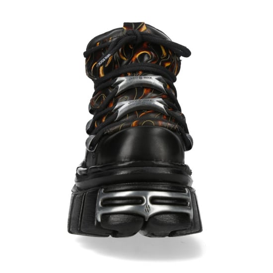 New Rock M-106N-C86 Svarta Flammande Läder Gotiska Platåstövlar - Image 5