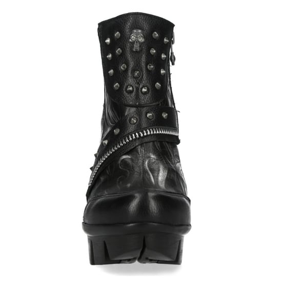 New Rock Dames NEOPUNK001-C19 Zwarte Gothic Punk Leren Enkellaarsjes met Hak - Image 5