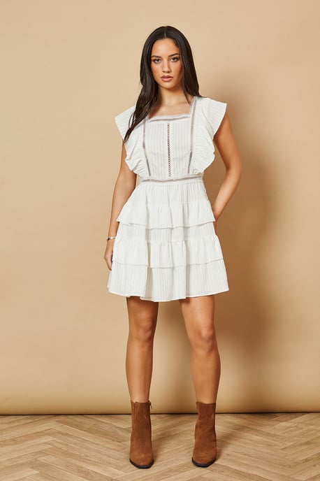 Tiered Lace Insert Mini Dress - Image 2