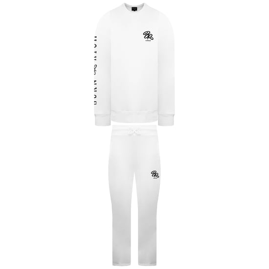 Born Rich Elvan Crew Mens White Tracksuit - Image 1