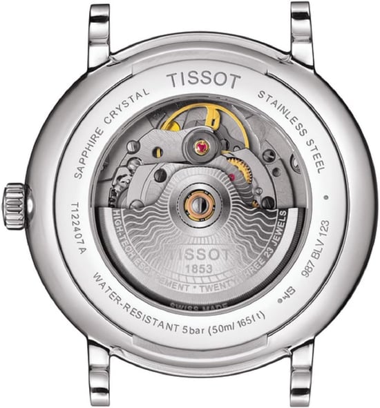 Tissot Carson Premium Powermatic 80 Heren Horloge Zilverkleurig T1224071103100 - Image 3