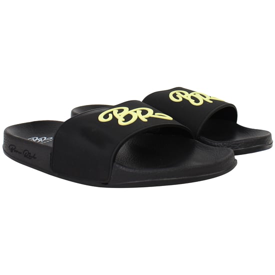 Born Rich Barreca Mens Black/Yellow Sliders - Image 2