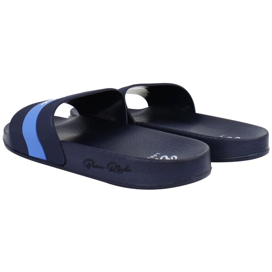 Born Rich Aurelio Mens Navy Sliders - Image 3