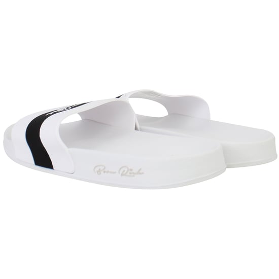 Born Rich Aurelio Mens White/Black Sliders - Image 3