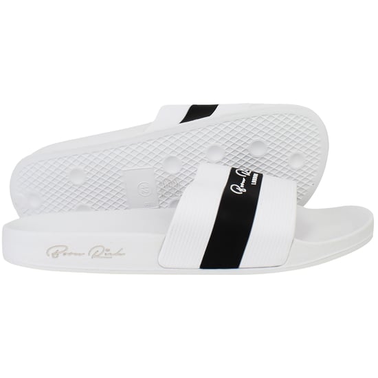 Born Rich Aurelio Mens White/Black Sliders - Image 4