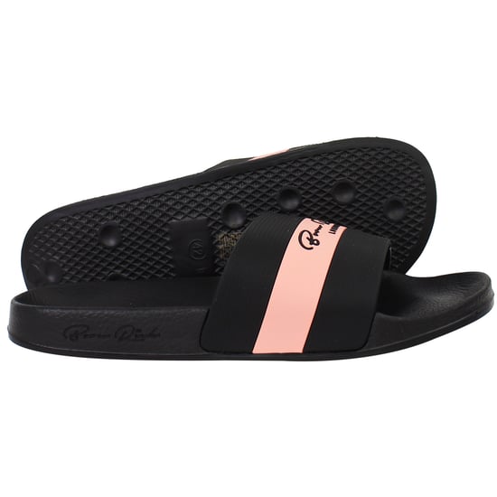 Born Rich Aurelio Mens Black/Coral Sliders - Image 4