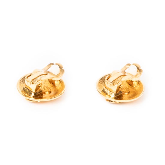 CC Crown Round Clip On Earrings Oorbellen - Image 2
