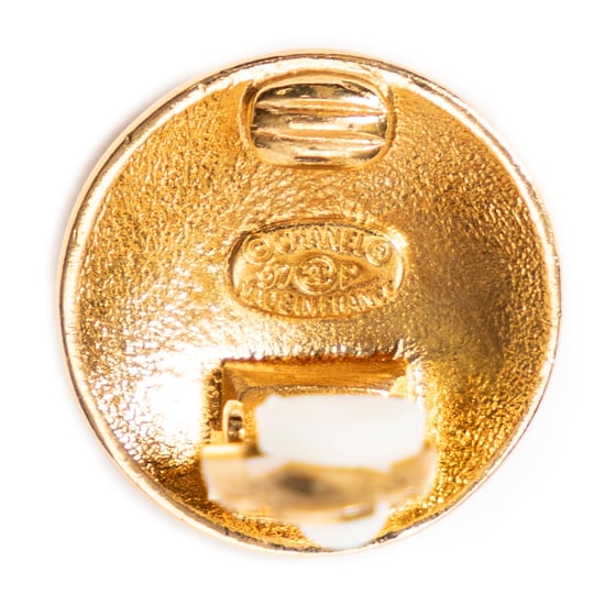 CC Crown Round Clip On Earrings Oorbellen - Image 4