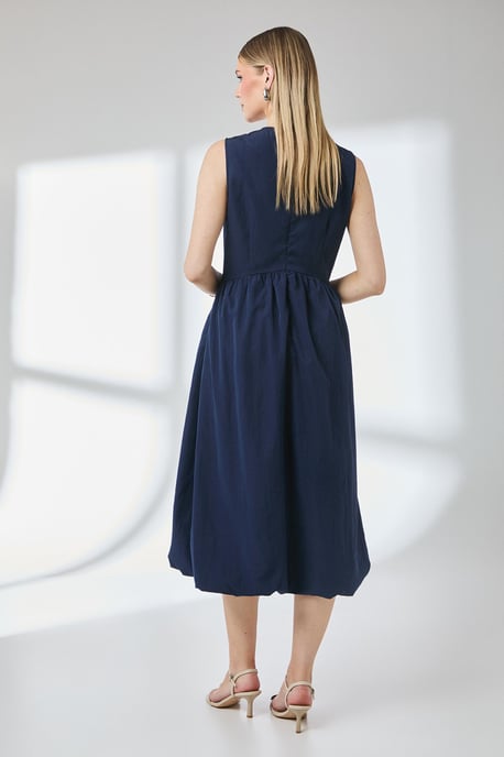 Square Neck Parachute Midi Dress - Image 4