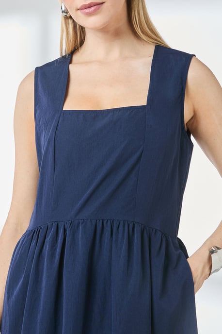Square Neck Parachute Midi Dress - Image 5