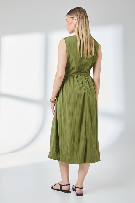 Square Neck Parachute Midi Dress - Image 4