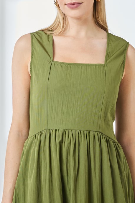 Square Neck Parachute Midi Dress - Image 5