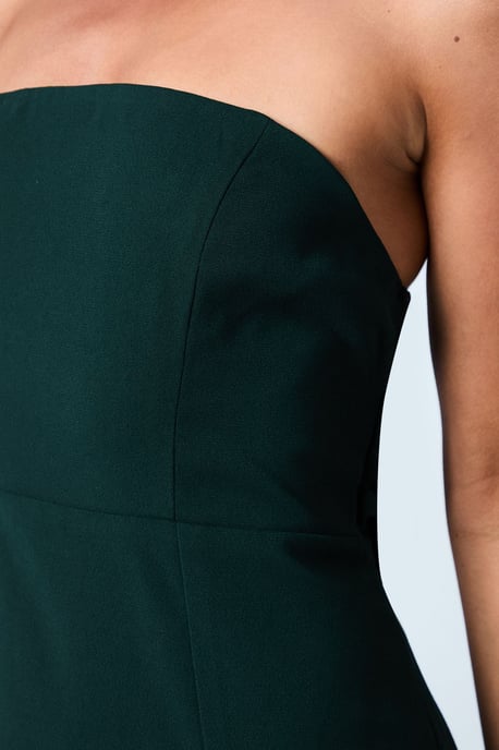 Bandeau Cowl Back Crepe Maxi Bridesmaids Dress - Image 5