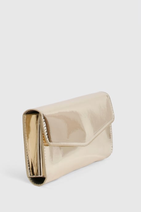 Metallic Fold Over Clutch Bag - Image 3