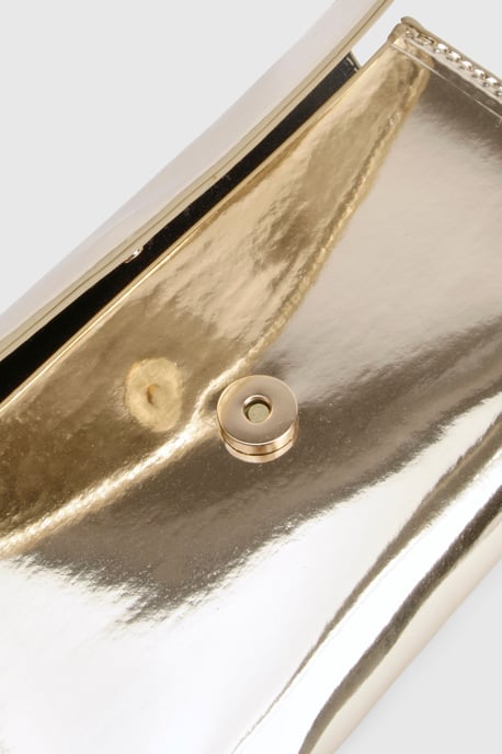 Metallic Fold Over Clutch Bag - Image 4
