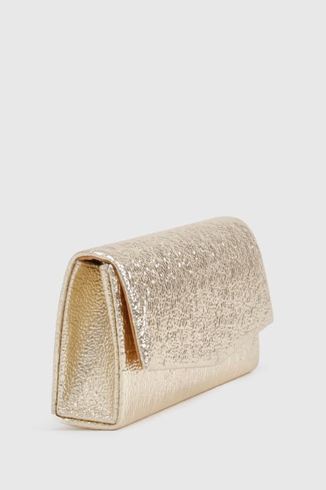 Textured Metallic Structured Clutch Bag - Image 3