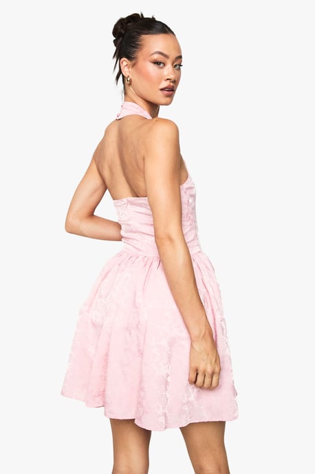 Tall Halter Jaquard Square Neck Skater Dress - Image 2