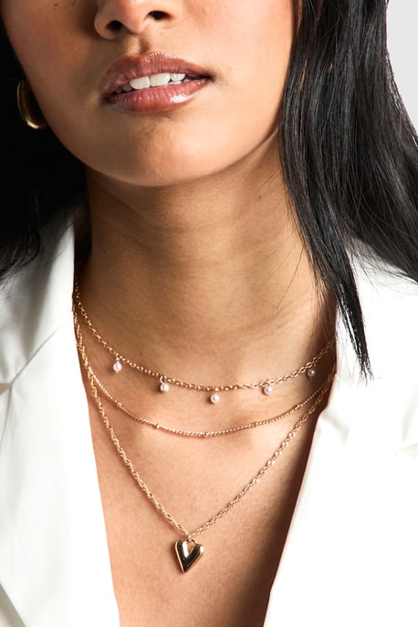 Heart Detail Layered Necklace - Image 1