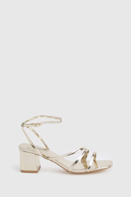 Wide Fit Triple Strap Detail Low Block Heels - Image 3