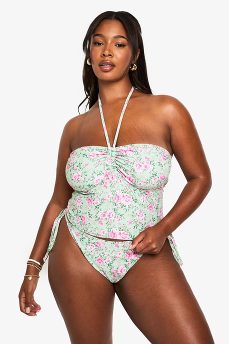 PLUS FLORAL PRINTED TANIKI SET - Image 1
