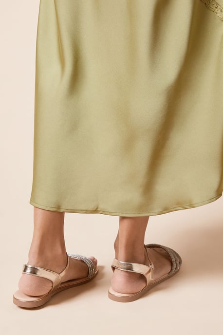 Wide Fit Fern Embellished Flat Sandals - Image 3