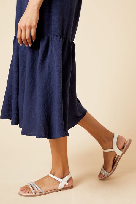 Wide Fit Fern Embellished Flat Sandals - Image 3