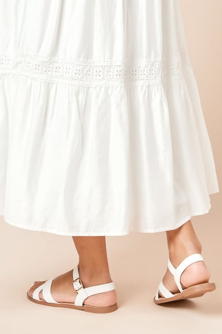 Florence Faux Leather Cross Strap Flat Sandals - Image 4