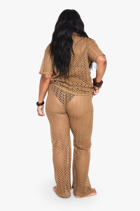 Plus Crochet Wide Leg Beach Trouser - Image 2