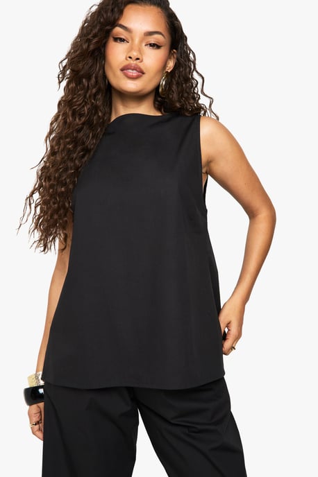 Poplin Sleeveless Blouse & Wide Leg Trouser Co-ord - Image 4