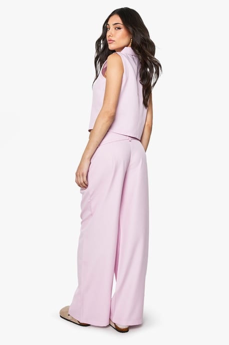 Woven Tailored Belted Wide Leg Trouser - Image 2