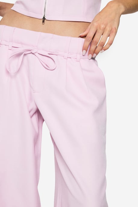 Woven Tailored Belted Wide Leg Trouser - Image 4
