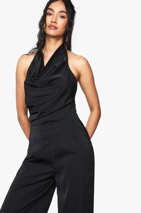 Satin Cowl Neck Jumpsuit - Image 4