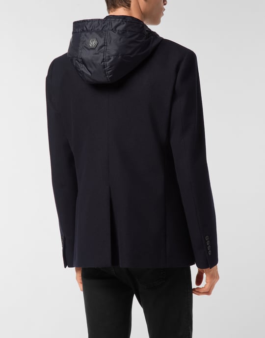 Waterafstotende wollen blazer met capuchon - Image 2