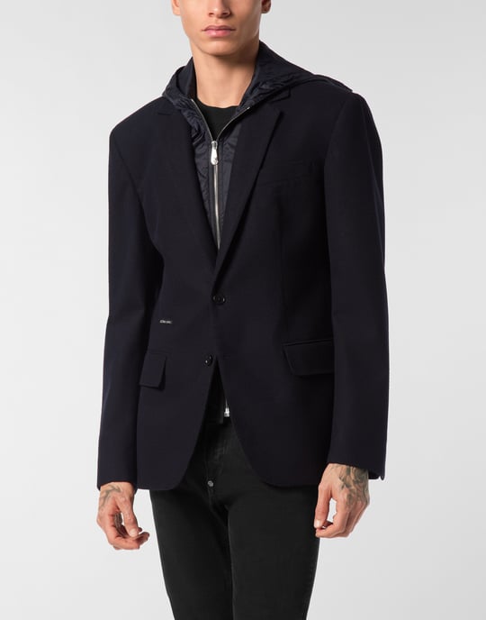 Waterafstotende wollen blazer met capuchon - Image 3