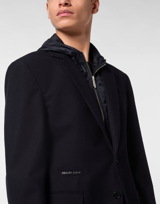 Waterafstotende wollen blazer met capuchon - Image 4