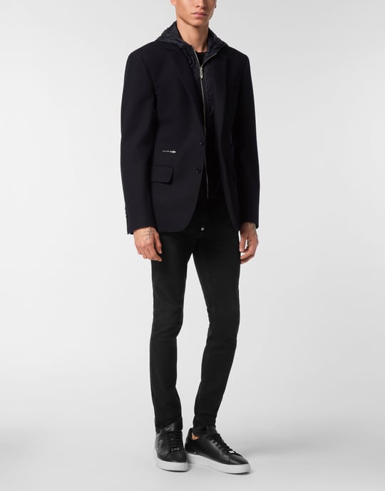 Waterafstotende wollen blazer met capuchon - Image 5