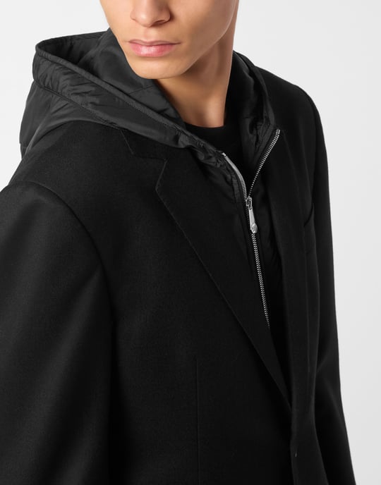 Waterafstotende wollen blazer met capuchon - Image 4