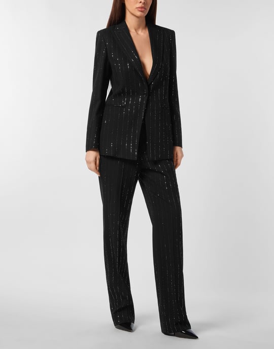 Paillettes boyfriend fit blazer - Image 5