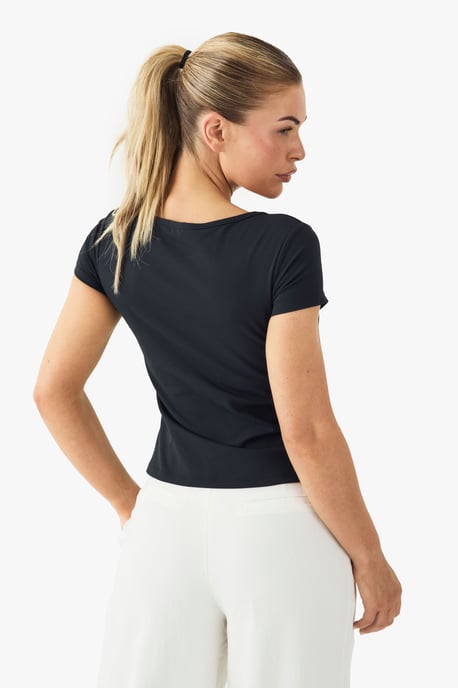 Buttery Soft Built in Padded Sweetheart Neck Cap Sleeve Top - Image 2
