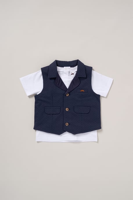 T-Shirt, Shorts and Waistcoat Outfit Set - Image 3