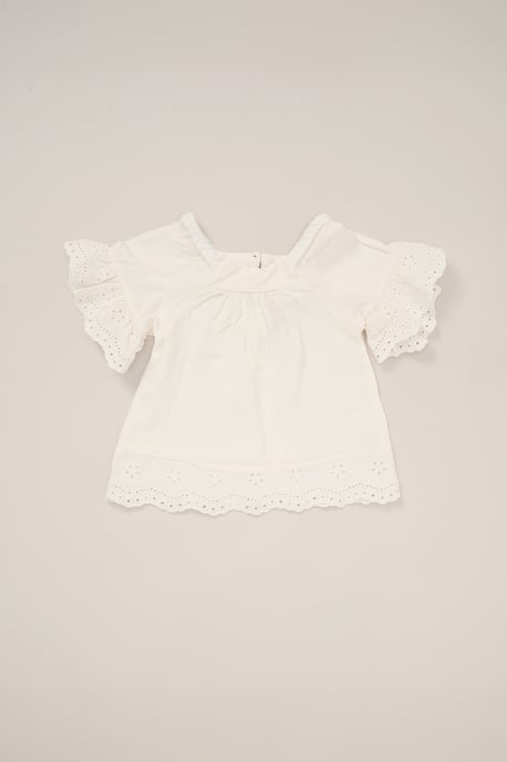 Broderie Top and Wide Leg Trouser Outfit Set - Image 3